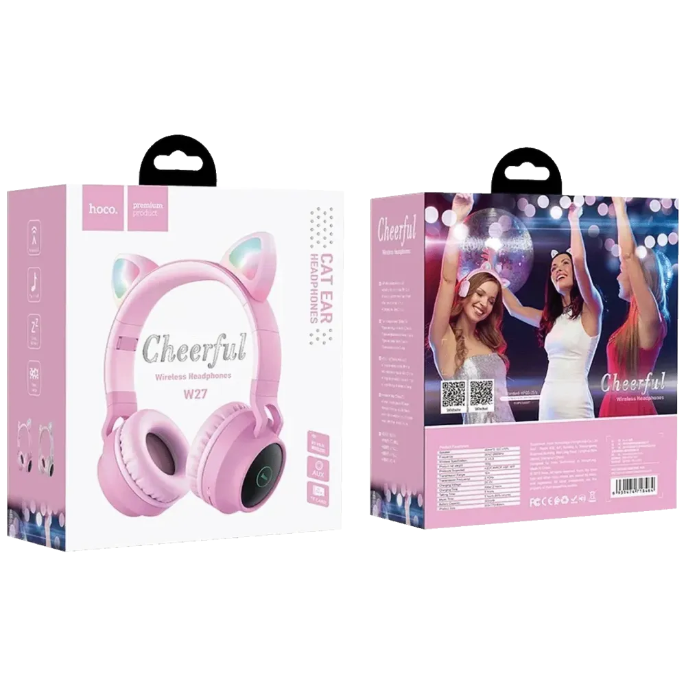 hoco. Slušalice bežične, Bluetooth - W27 Cat Ear Pink
