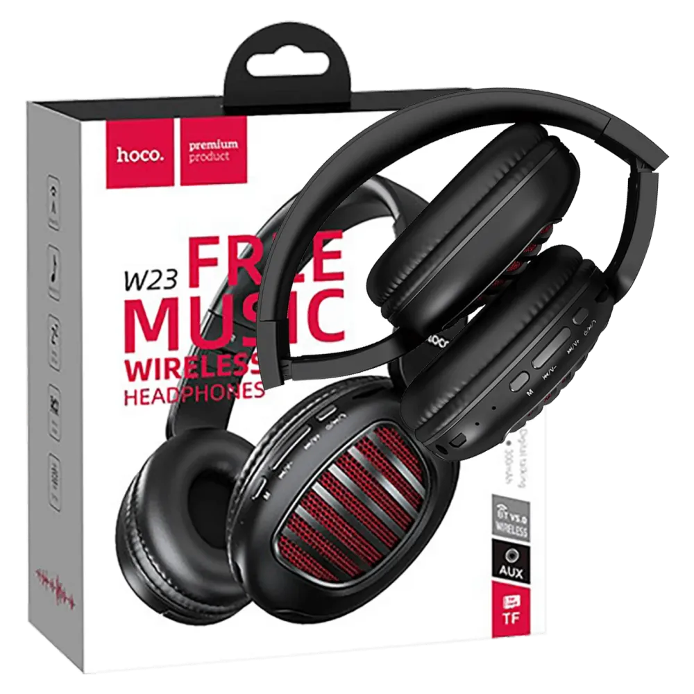 hoco. Slušalice bežične / žične, Bluetooth, mikrofon, 8h rada - W23 Brilliant Black
