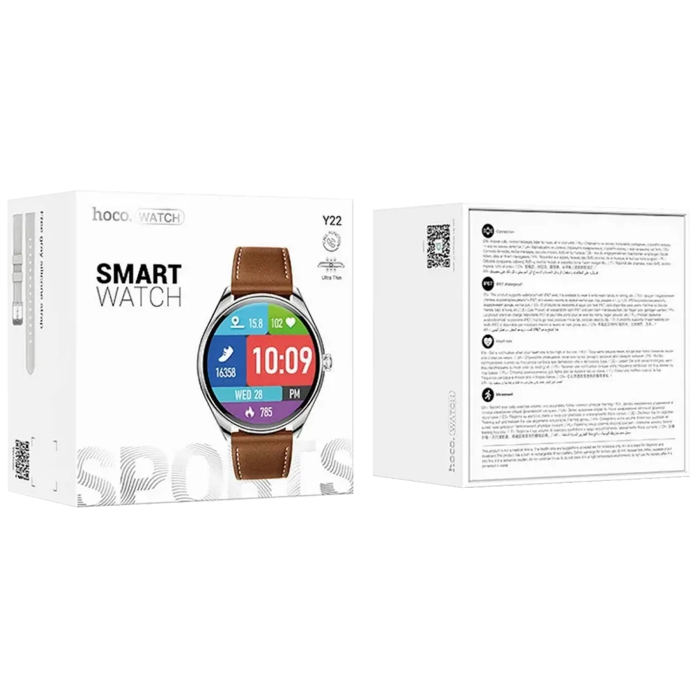 hoco. Pametni sat, 1.43" AMOLED, Bluetooth, IP67 - Y22 Silver