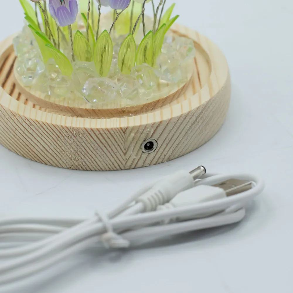 Cvjetni sjaj vrtna kupola – 20 višebojnih tulipana – LED USB