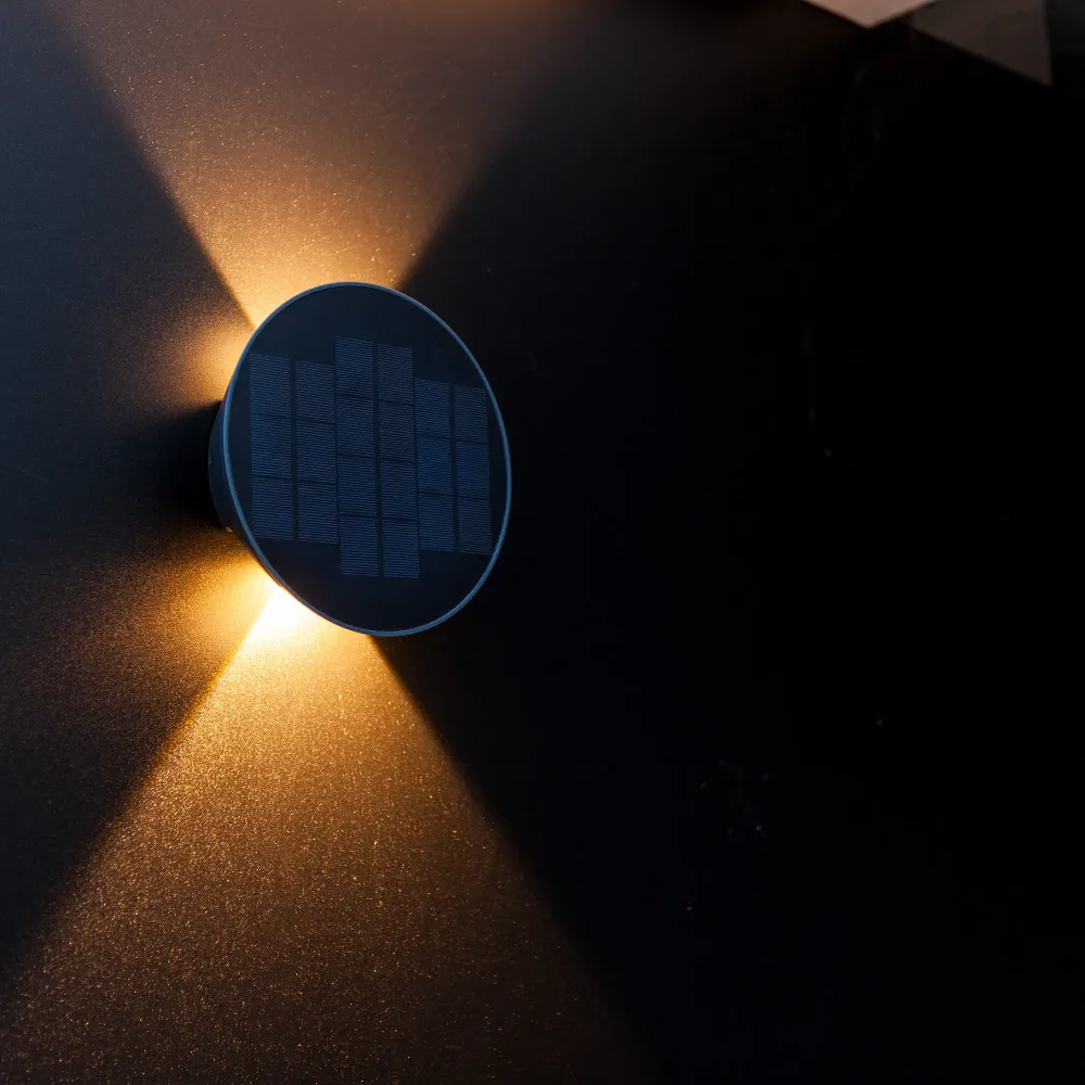 LED solarna zidna svjetiljka BELKA, hibridna, tamno siva, 9W, 3000K, IP54