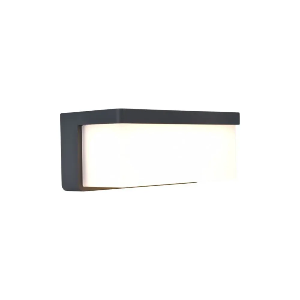 LED solarna zidna svjetiljka ZELNA, hibridna, tamno siva, 9W, 3000K, IP44