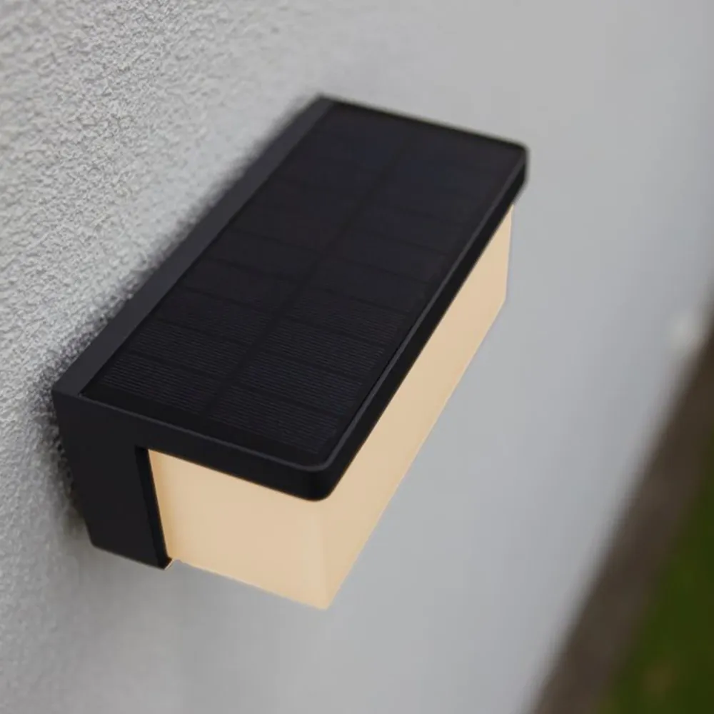 LED solarna zidna svjetiljka ZELNA, hibridna, tamno siva, 9W, 3000K, IP44