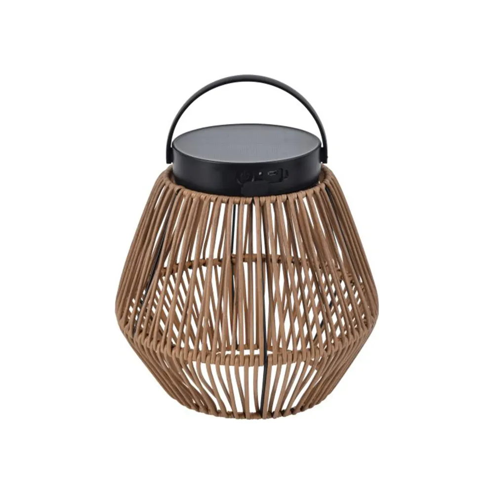LED solarna stolna lampa COPPA, imitacija drva, 2.8W, 4000K, IP44