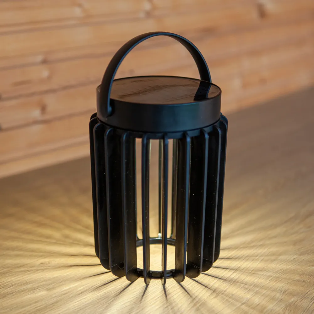 LED solarna stolna lampa KOZY, mat crna, 2.8W, 4000K, IP44