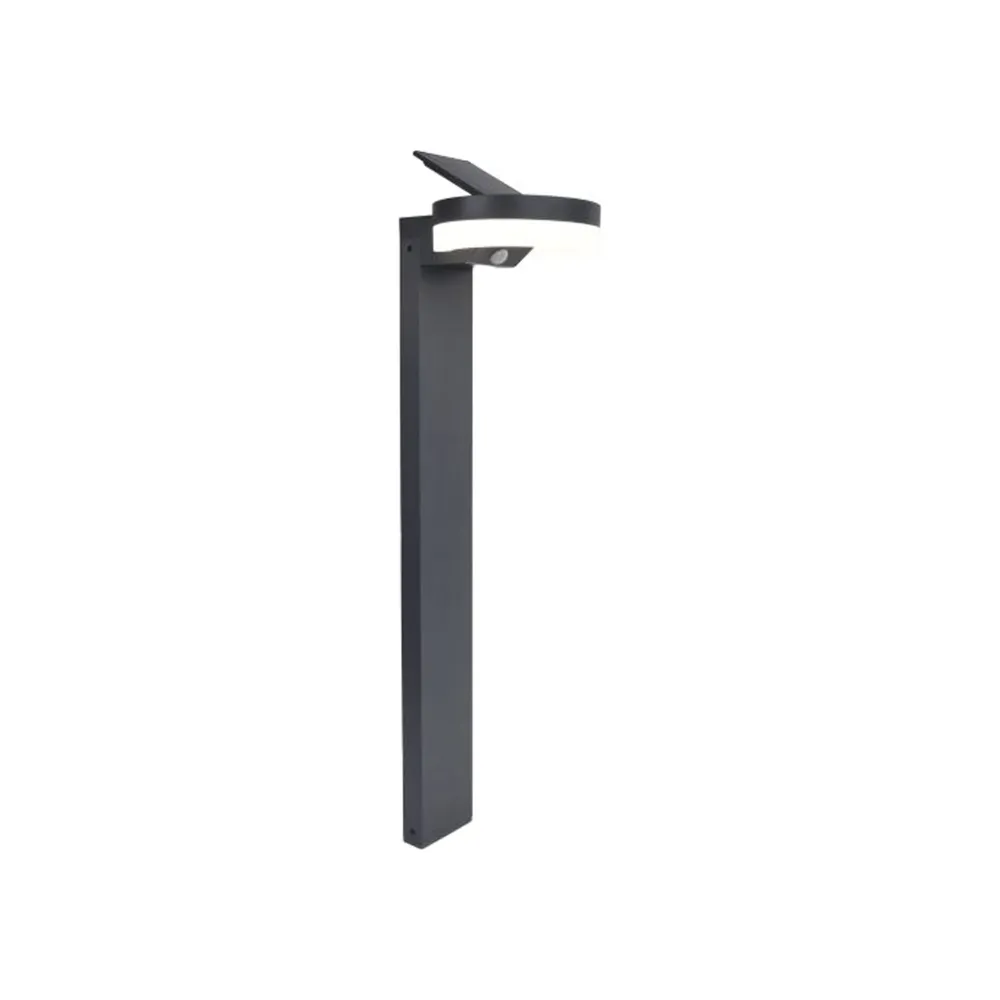 LED solarna vrtna svjetiljka RUNDA, senzor pokreta, tamno siva, 12W, 4000K, IP54, 740mm