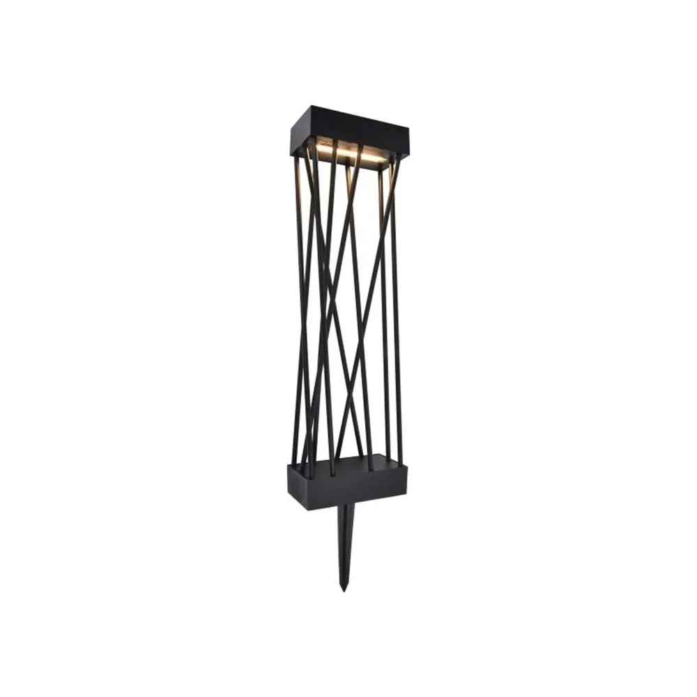 LED solarna vrtna svjetiljka SPIDO, mat crna, 10.5W, 3000K, IP54, 600mm