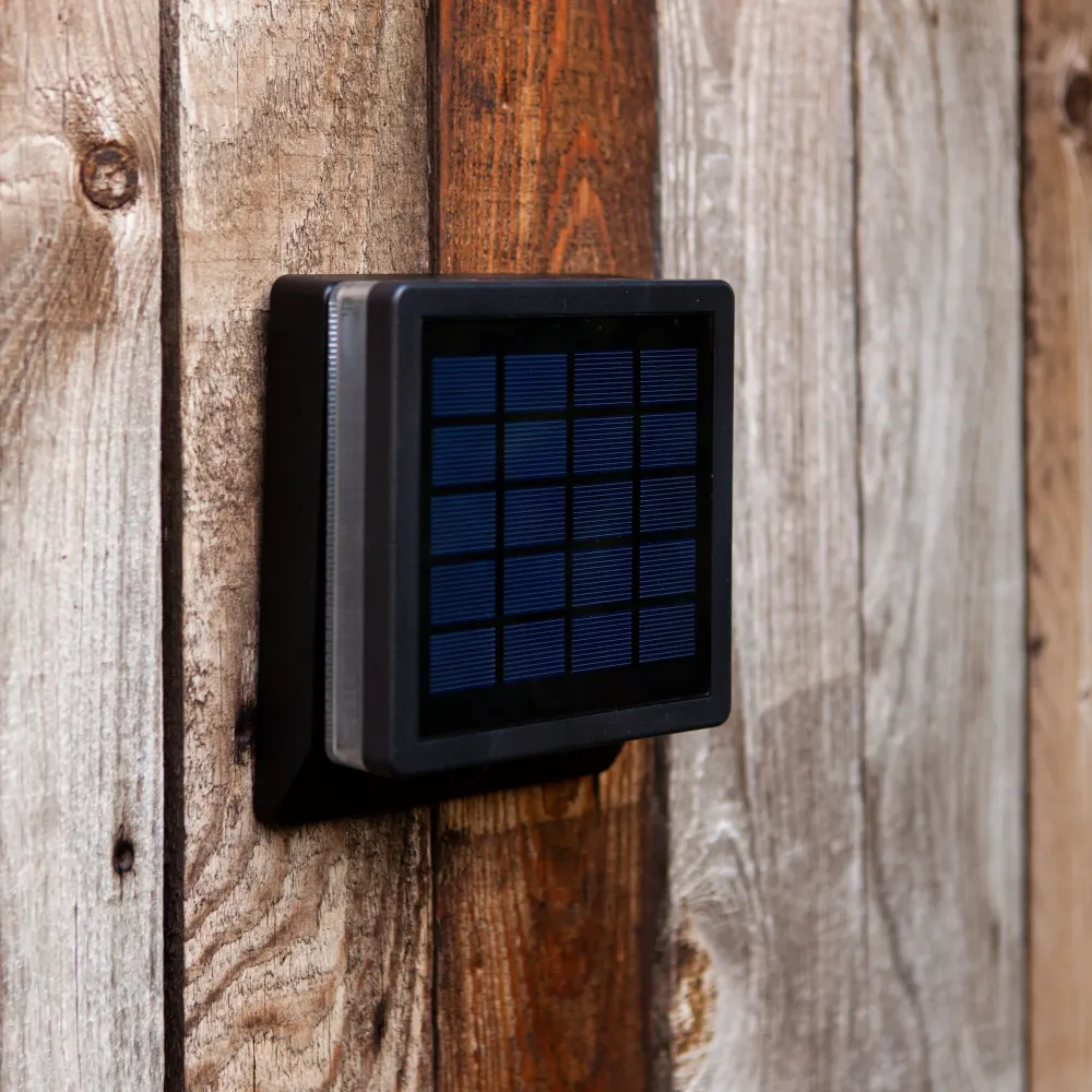 LED solarna zidna svjetiljka MOZE, senzor pokreta, mat crna, 8W, 4000K, IP44