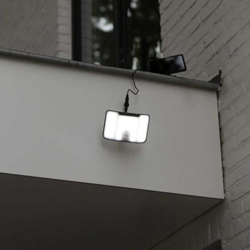 LED solarni reflektor KOMBO, senzor pokreta, mat crna, 6W, 5000K, IP44