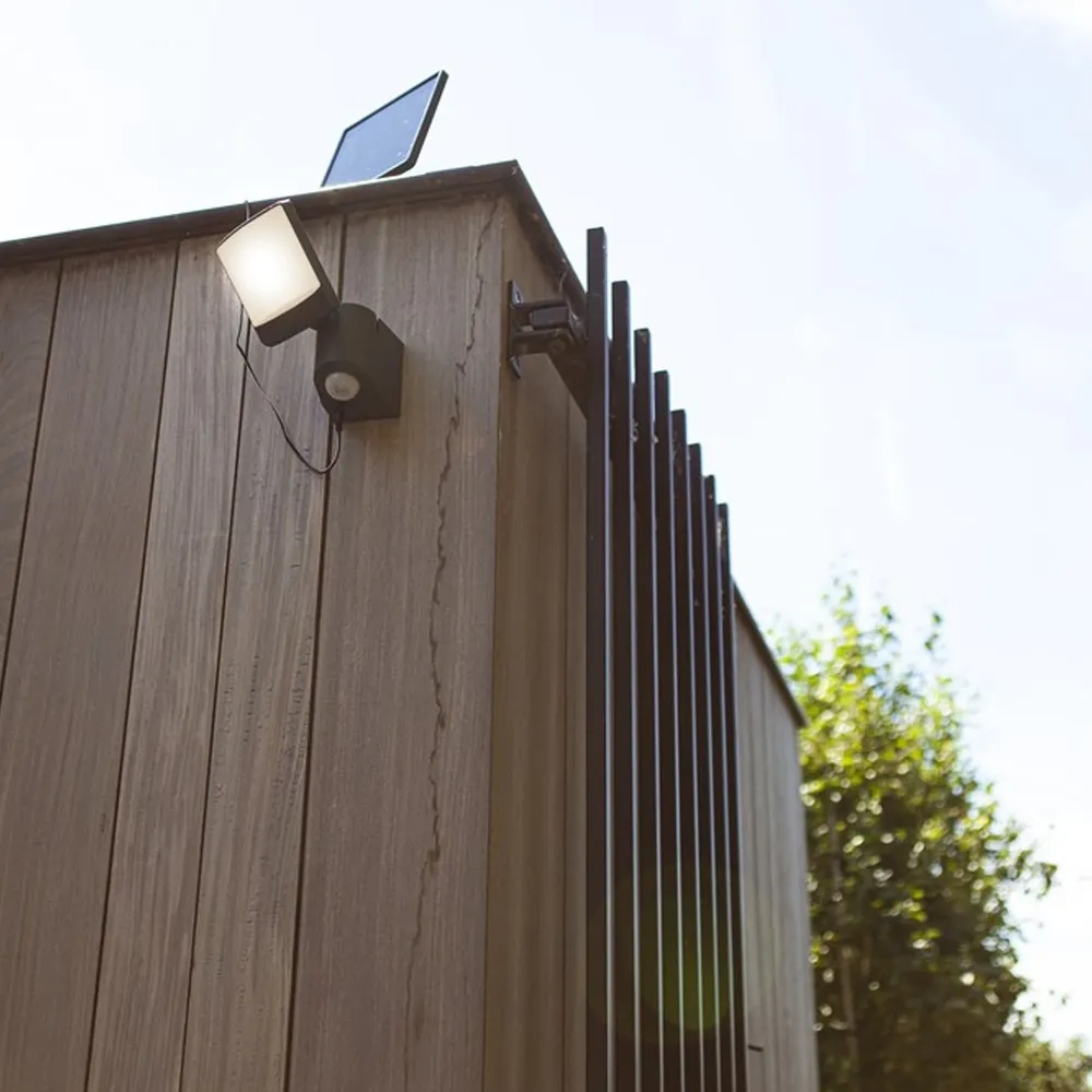 LED solarni reflektor SUNSHINE, senzor pokreta, tamno siva, 7W, 5000K, IP54
