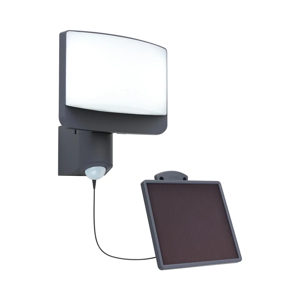 LED solarni reflektor SUNSHINE, senzor pokreta, tamno siva, 11W, 5000K, IP54