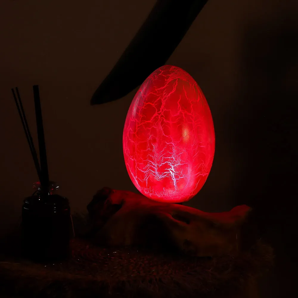DriftGlow lampa s efektom pucketanja vatre – narančasta sjenila u obliku jajeta
