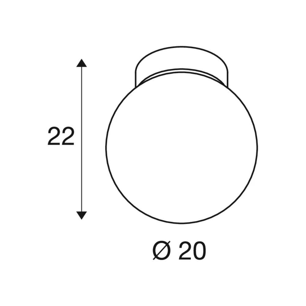 Stropna svjetiljka SUN 20, crna, 1xE27, IP20, Ø200mm