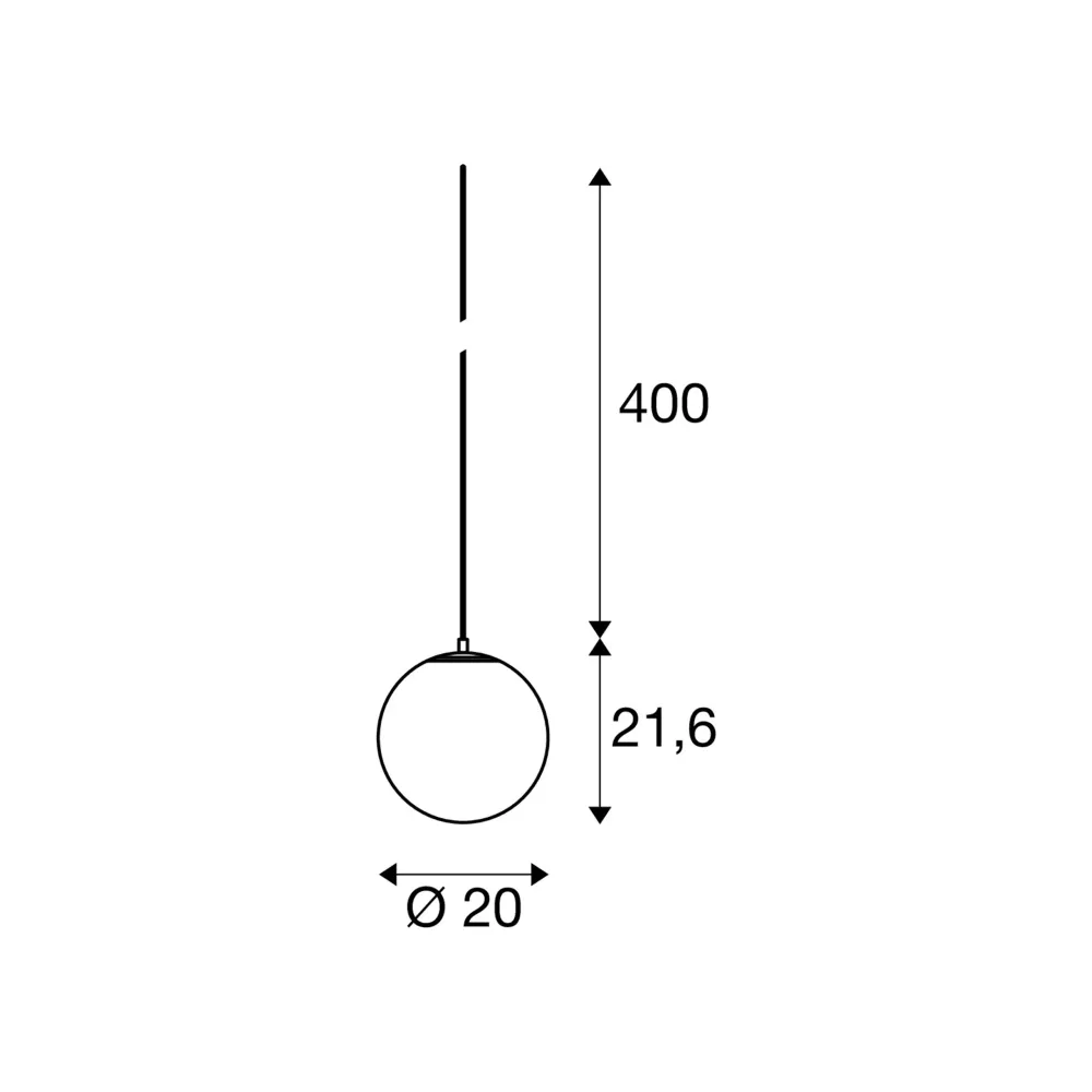 Visilica SUN 20, crna, 1xE27, IP20, Ø200mm