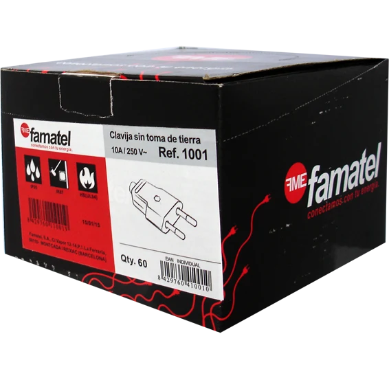 Famatel Strujni utikač 10A/250V, bez uzemljenja - 1001