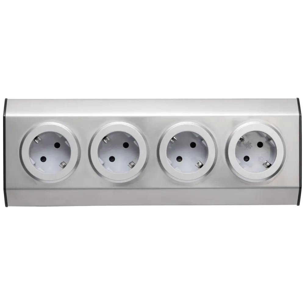 home Strujni razdjeljnik sa 4 utičnice, INOX - KNV 04