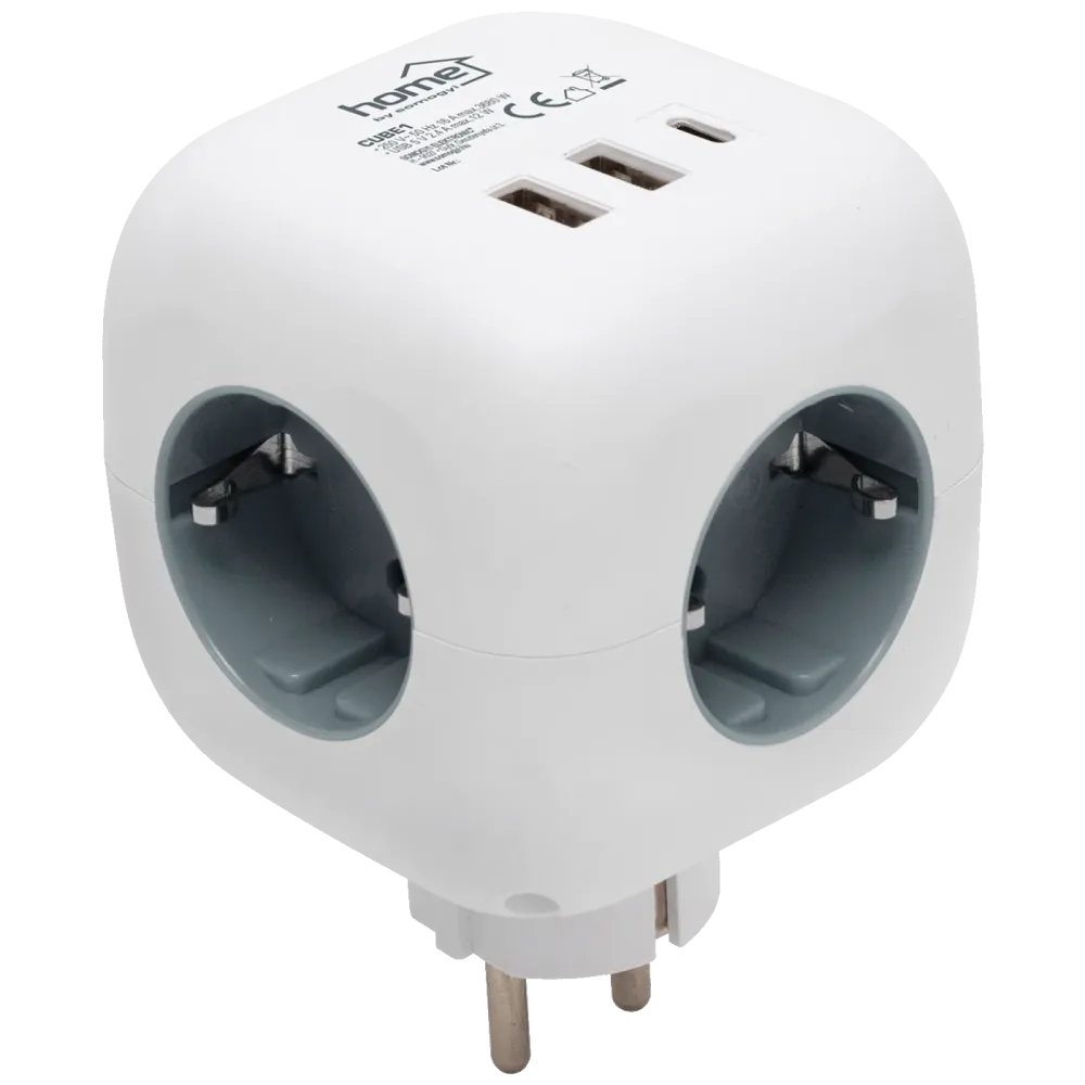 home Strujni razdjeljnik sa 3 utičnice, 3 x USB, kocka - CUBE1