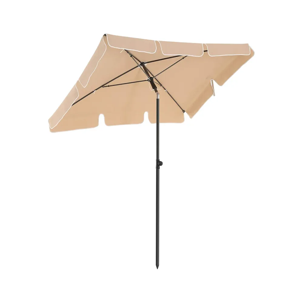 Pravokutni vrtni suncobran, 180 x 125 cm, taupe boje