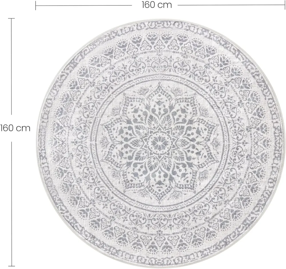 Tepih za dnevni boravak, promjer 160 cm, sivi