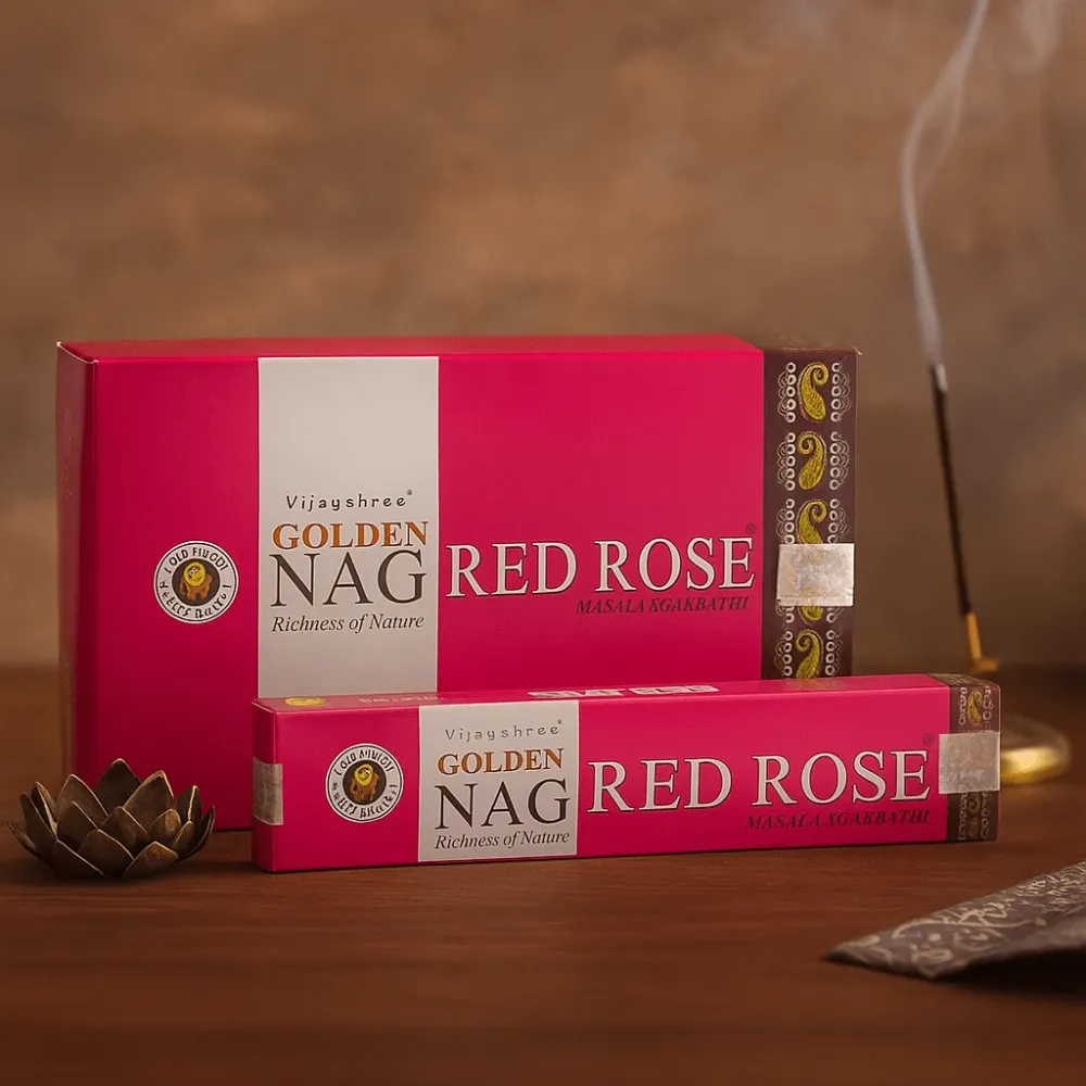 Štapići tamjana crvene ruže 15g – Golden Nag