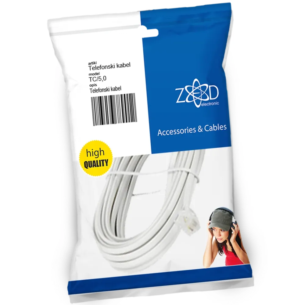 ZED electronic Telefonski kabel sa konektorima, dužina 5 met. - TC/5,0