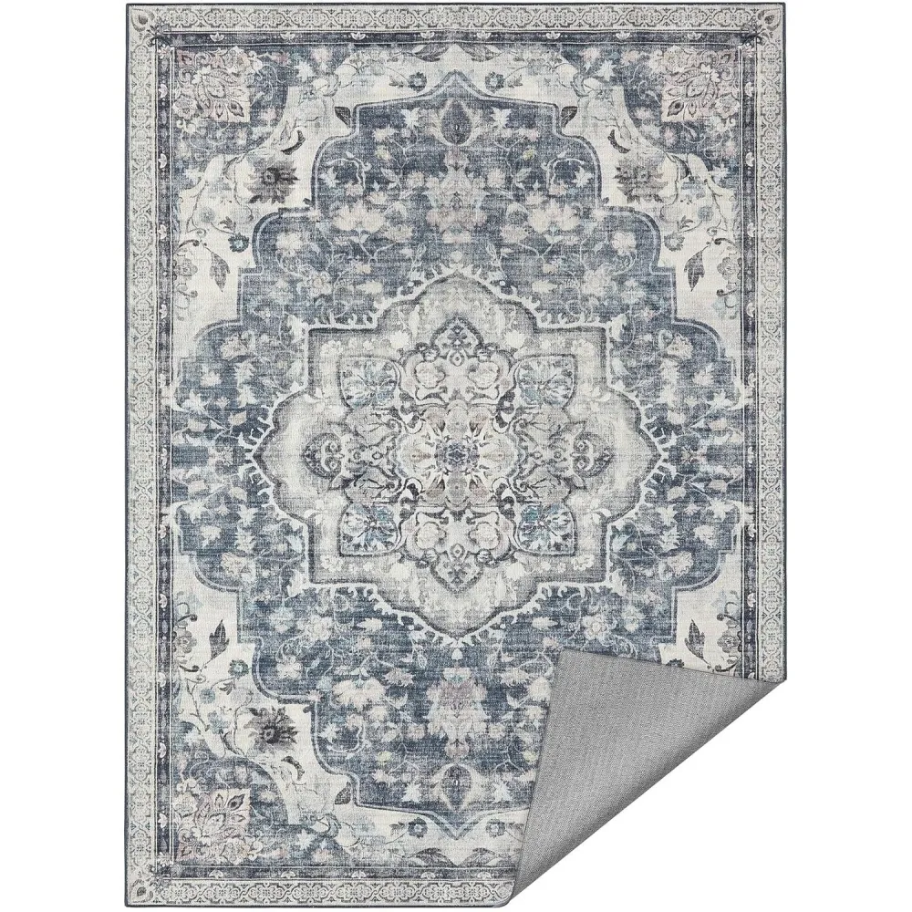 Protuklizni tepih, 120 x 170 cm, periv u perilici, sive boje