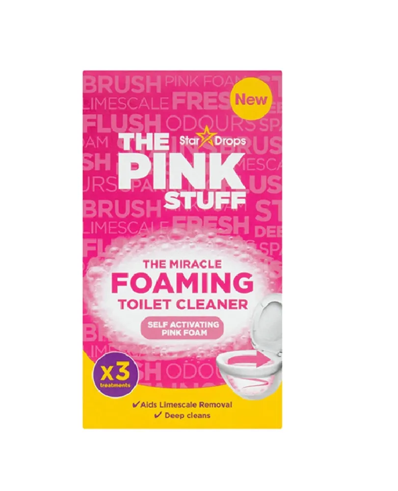 Pink Stuff | Čudesni pjenasti prašak za WC | Prašak za čišćenje WC- | 3 x 100 gram