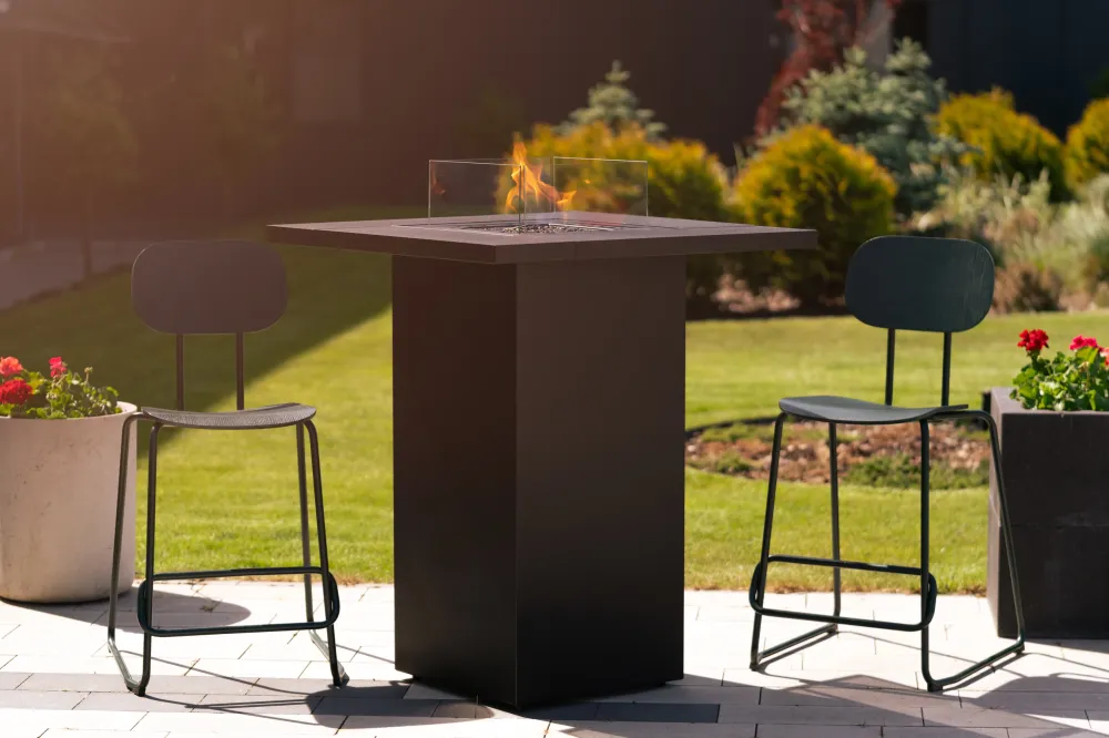 Square Table High Brushed Nickel