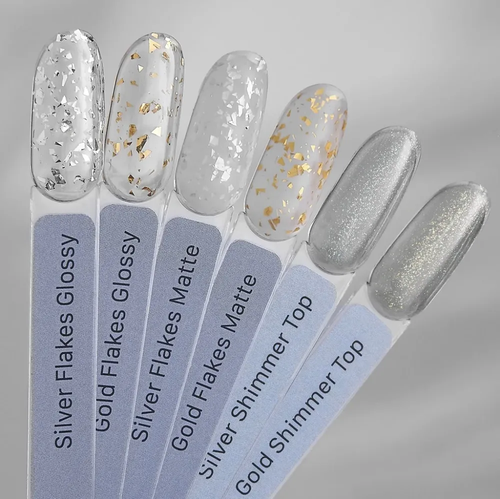 Top Coat Matte Silver Flakes 15 ml HEYLOVE