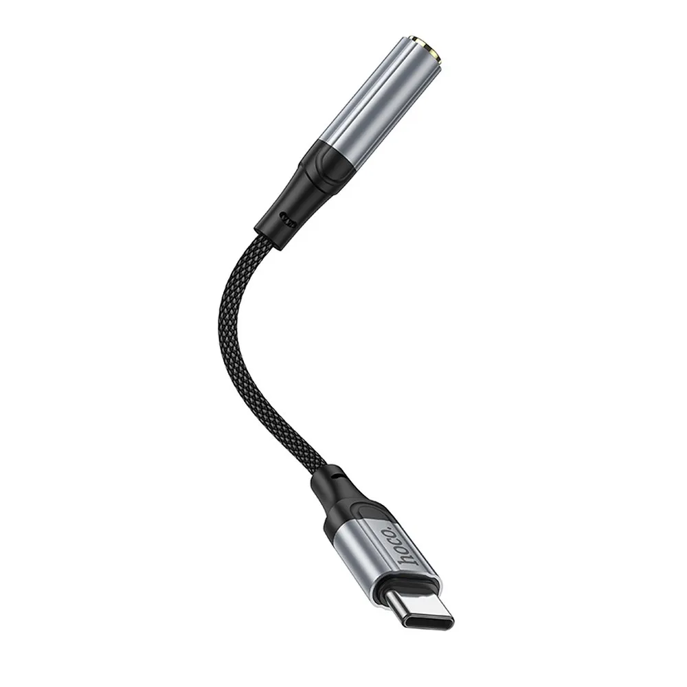 HOCO AUX adapter Type - C na Jack 3,5 mm LS36 12 cm crni