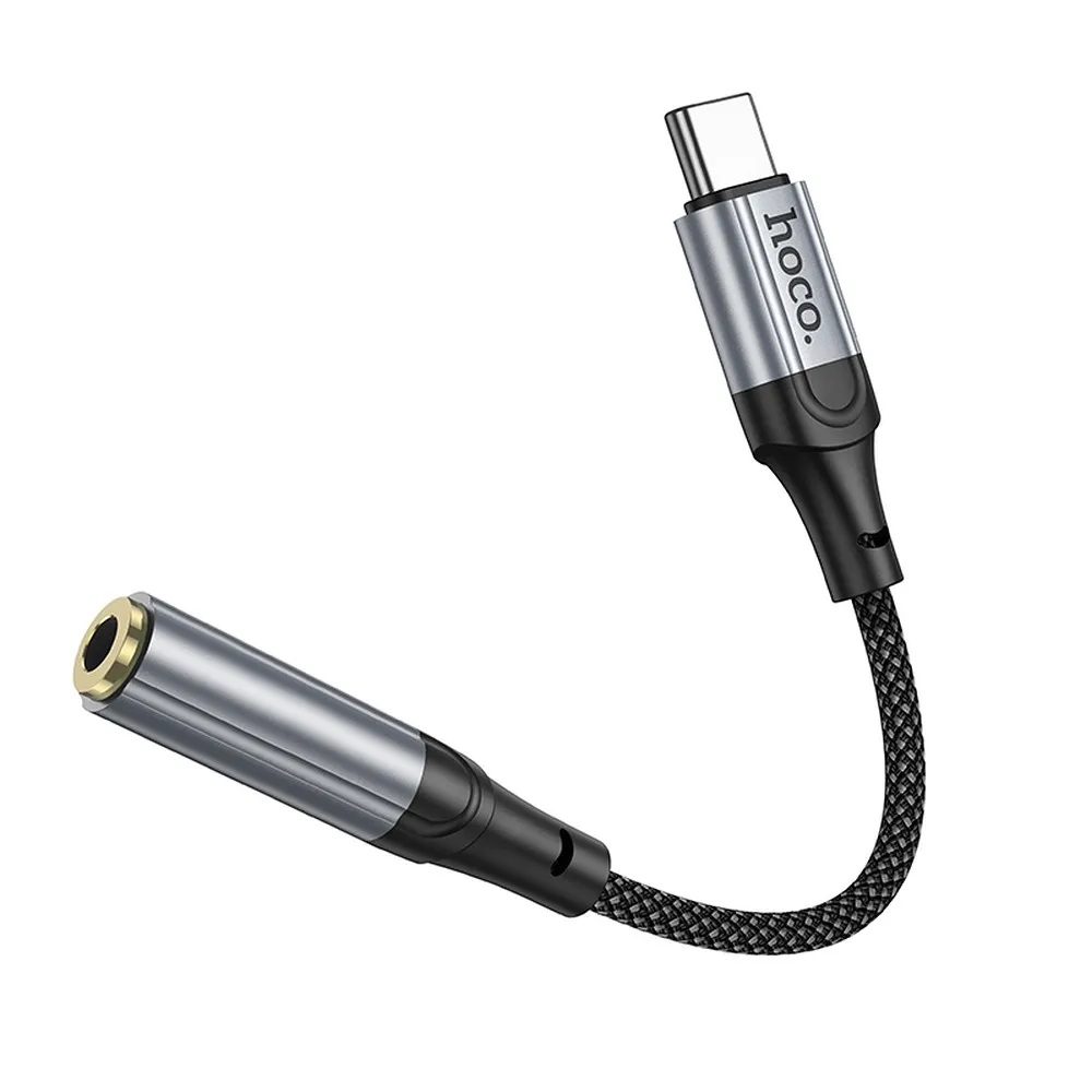 HOCO AUX adapter Type - C na Jack 3,5 mm LS36 12 cm crni