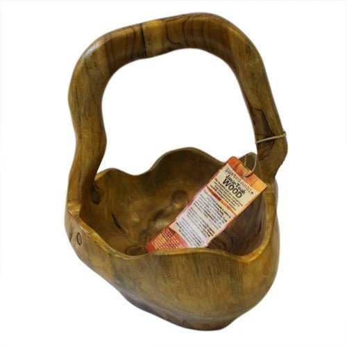 Teak korijen zdjela s stražnjom drškom 25cm