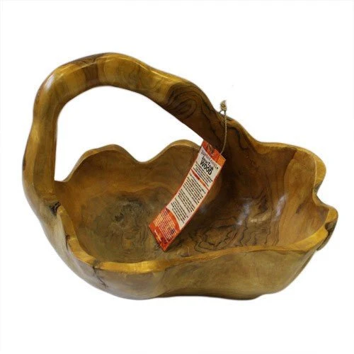 Teak korijen zdjela s stražnjom drškom 30cm