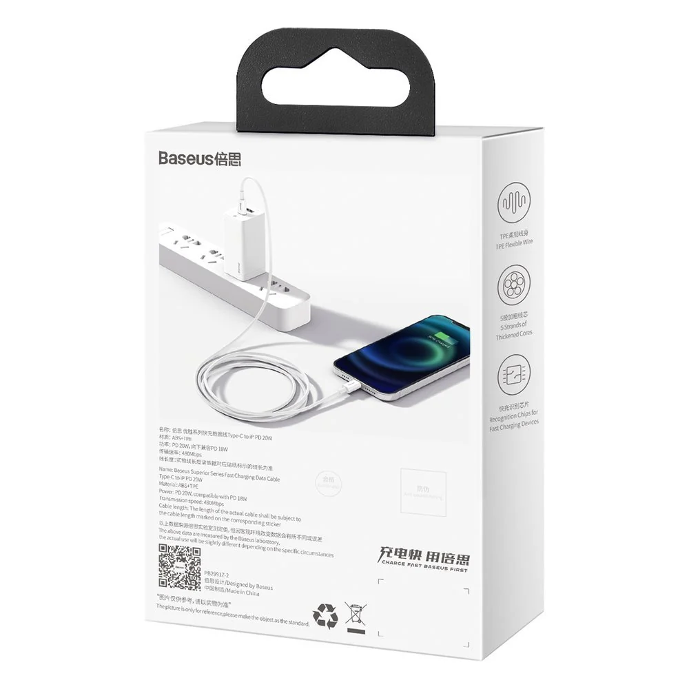 Baseus Superior kabel USB Type-C – Lightning Power Delivery 20 W 1 m