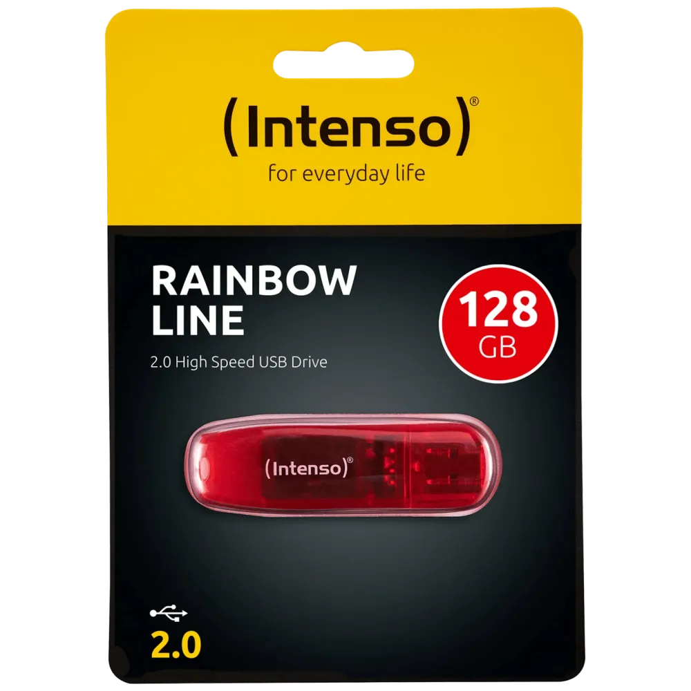(Intenso) USB Flash drive 128GB Hi-Speed USB 2.0, Rainbow Line, RED - USB2.0-128GB/Rainbow