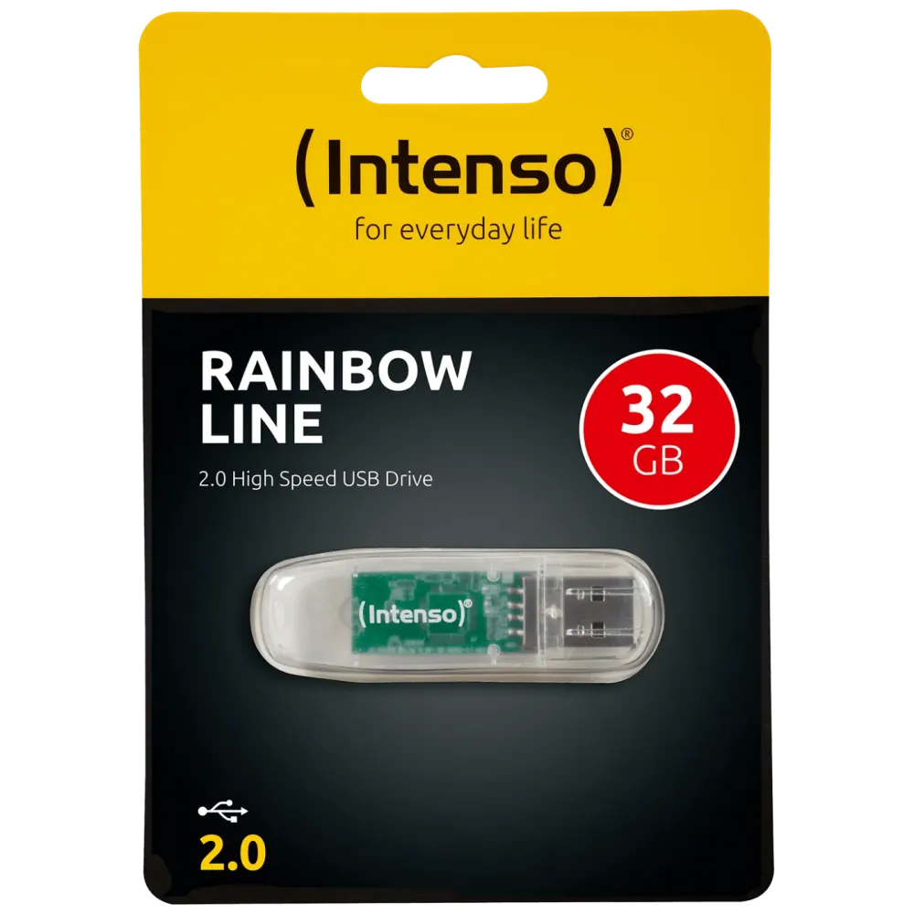 (Intenso) USB Flash drive 32GB Hi-Speed USB 2.0,Rainbow Line,TRANSP. - USB2.0-32GB/Rainbow