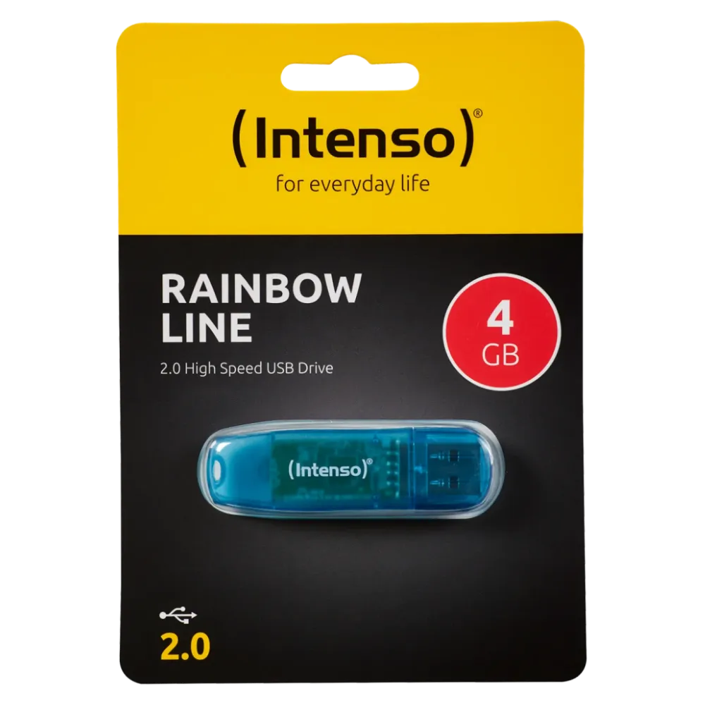 (Intenso) USB Flash drive 4GB Hi-Speed USB 2.0, Rainbow Line, PLAVI - USB2.0-4GB/Rainbow
