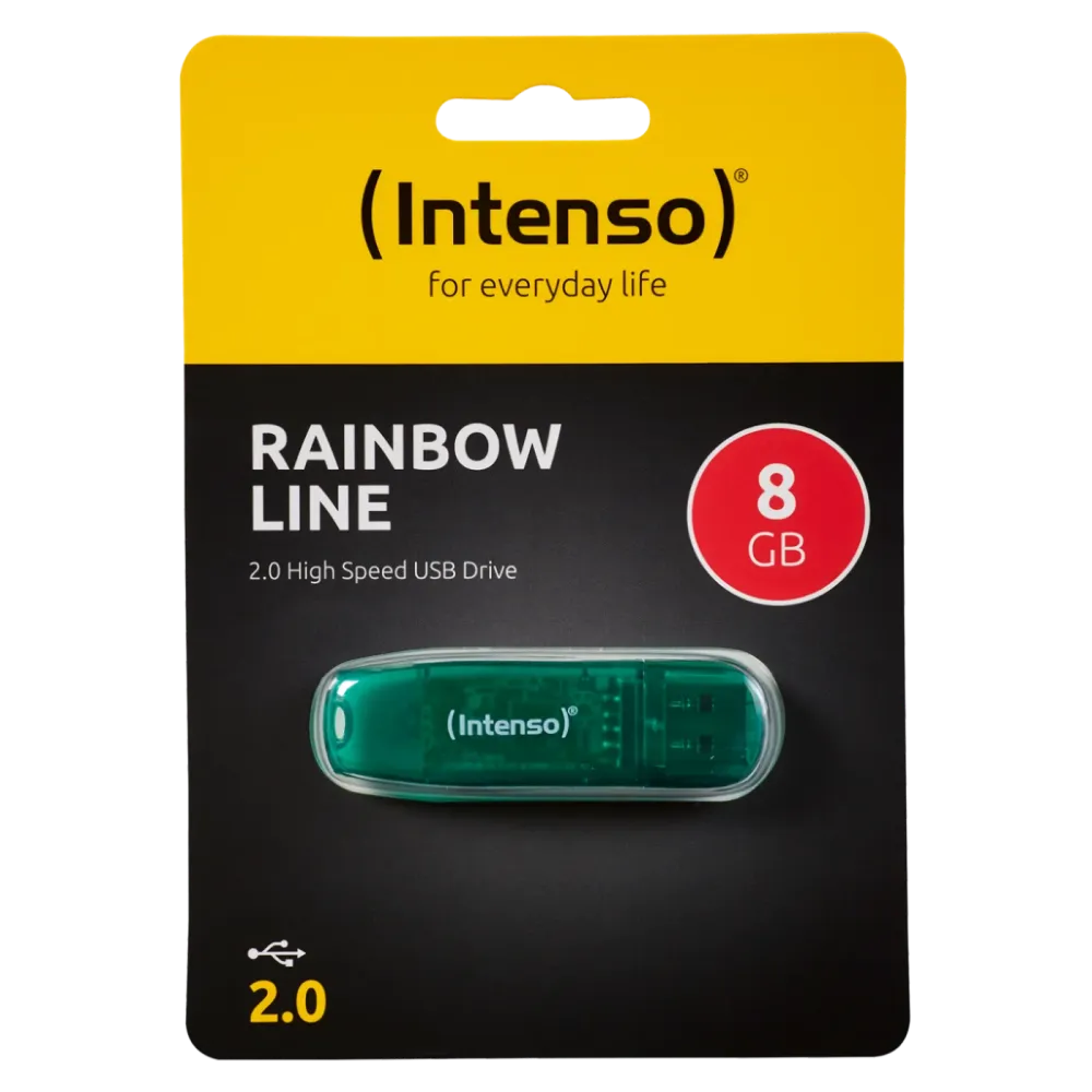 (Intenso) USB Flash drive 8GB Hi-Speed USB 2.0, Rainbow Line, ZELENI - USB2.0-8GB/Rainbow