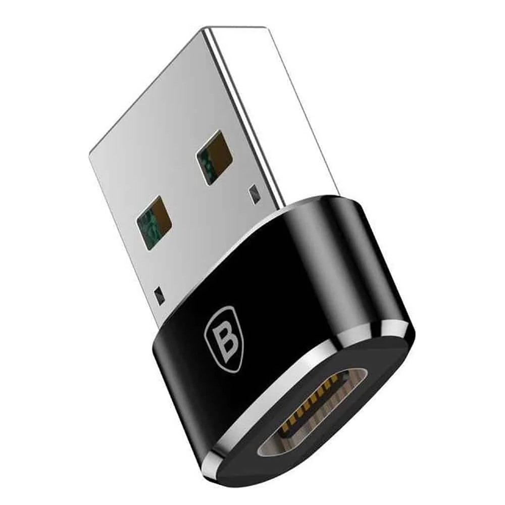 Baseus - OTG adapter (CAAOTG-A01) - Type-C ženski na USB muški - Plug & Play - 3A - crni