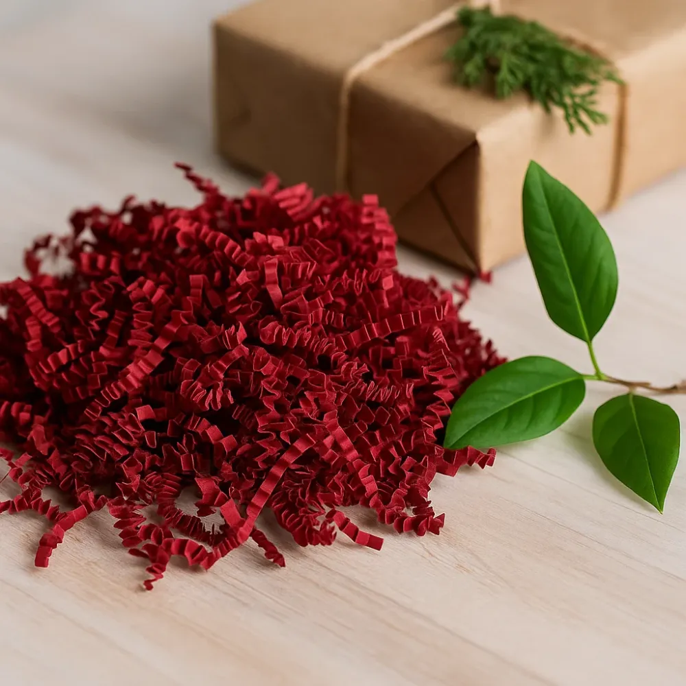 Usitnjeni papir duboko crvene boje 1Kg, SizzlePak