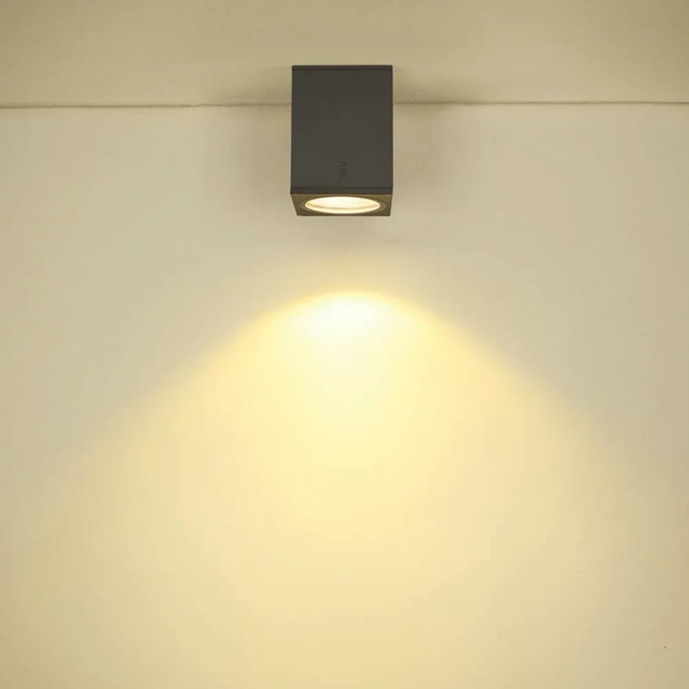 LED stropna svjetiljka ENOLA SQUARE S, antracit, 9W, 3000/4000K, IP65