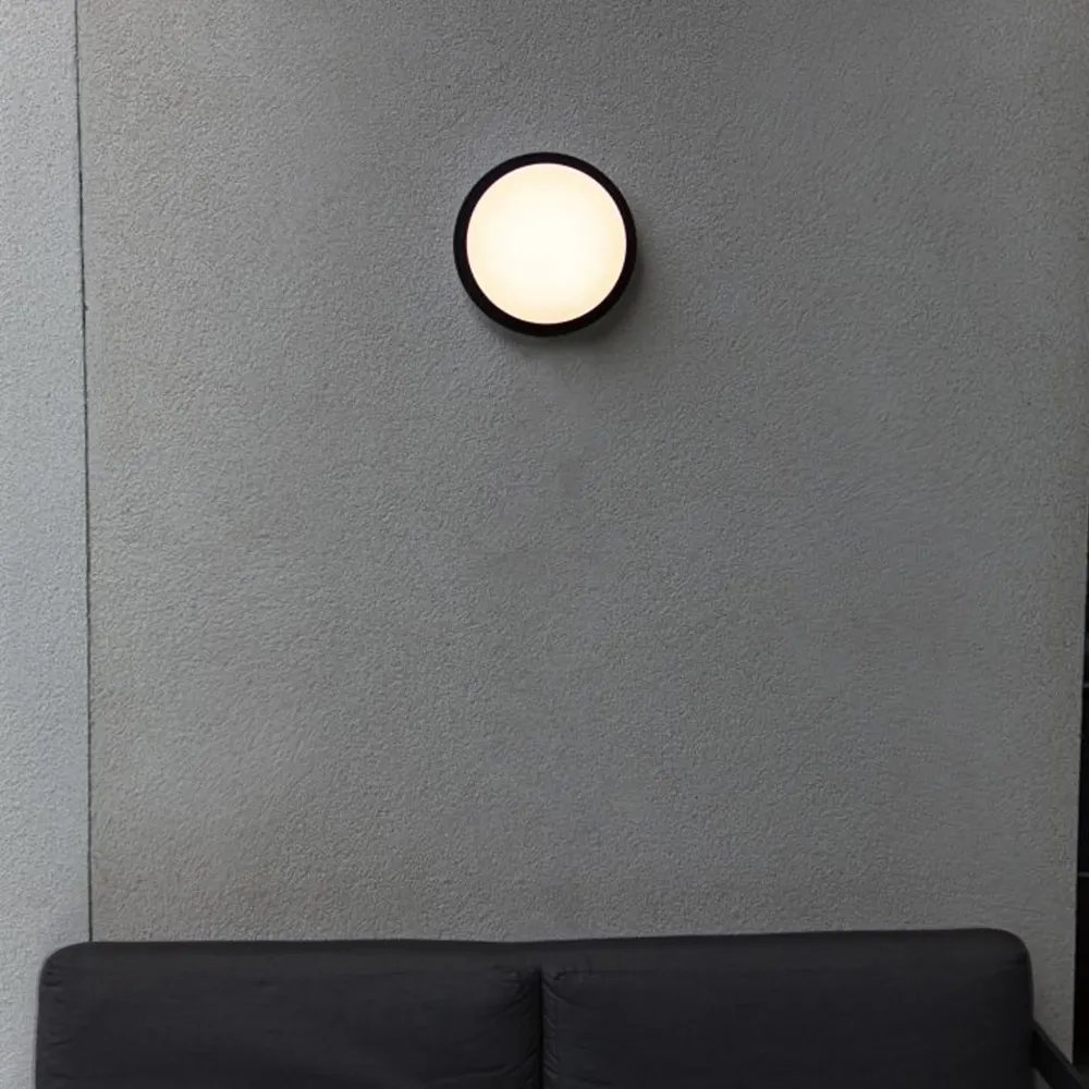 LED stropna svjetiljka GOLETA, mat crna, 24.3W, 3000K/4000K, IP54, Ø300mm