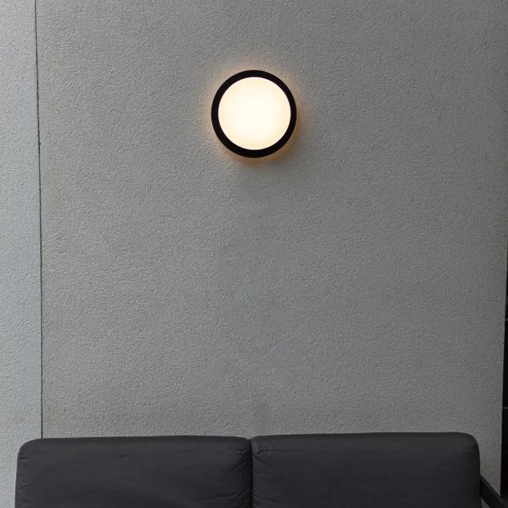LED stropna svjetiljka GOLETA, mat crna, 24.3W, 3000K/4000K, IP54, Ø300mm