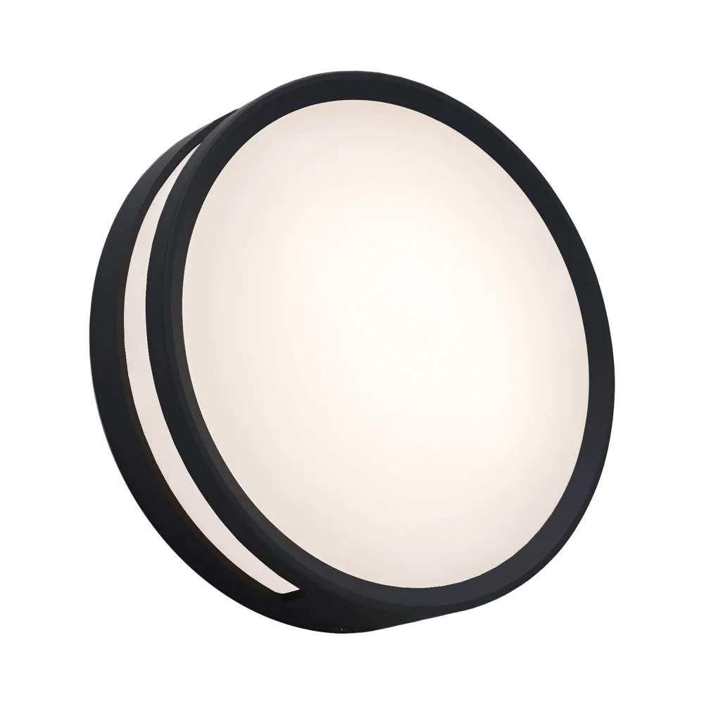 LED stropna svjetiljka ROLA, mat crna, 11.6W, 3000K, IP54, Ø183mm