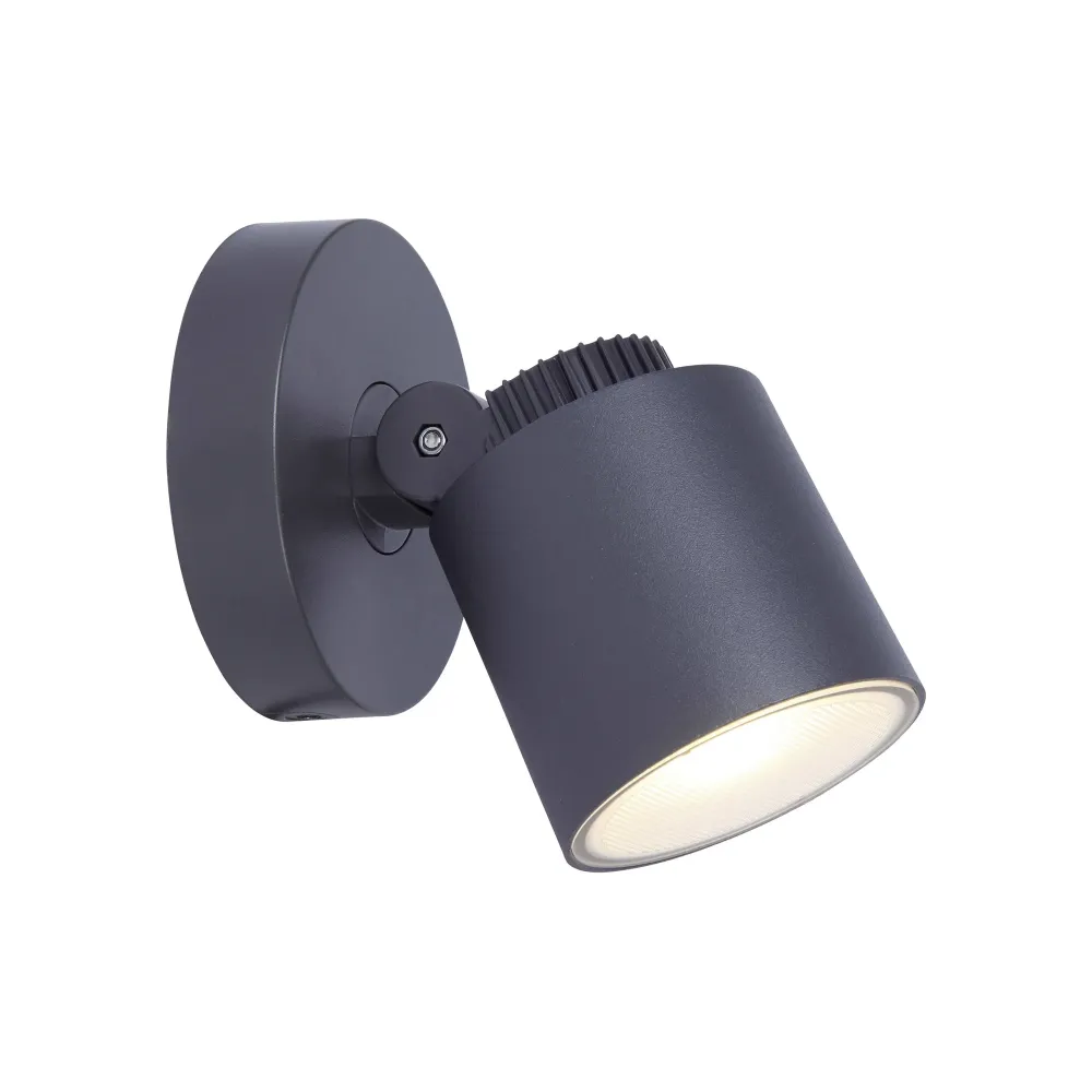 LED zidna spot svjetiljka EXPLORER, tamno siva, 3.5W, 3000K, IP54