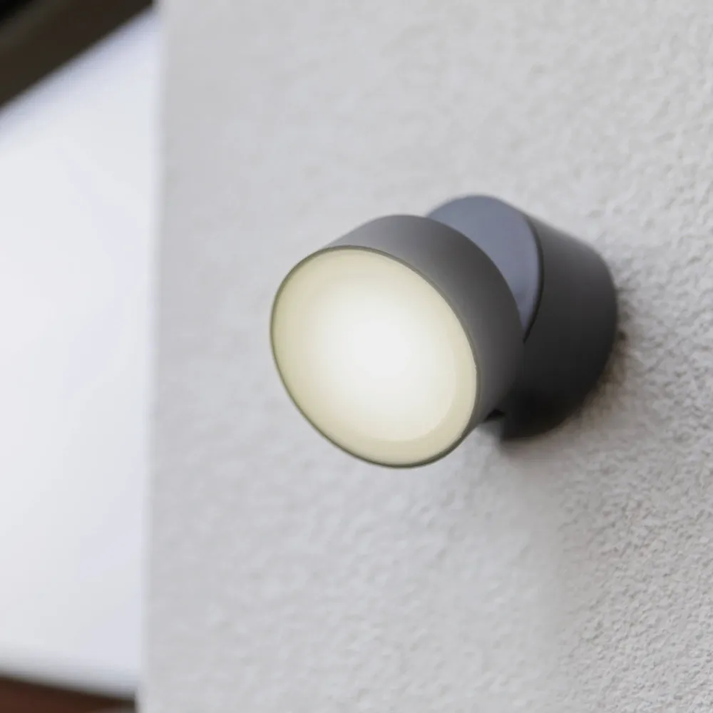 LED zidna spot svjetiljka TRUMPET, tamno siva, 5.7W, 4000K, IP54