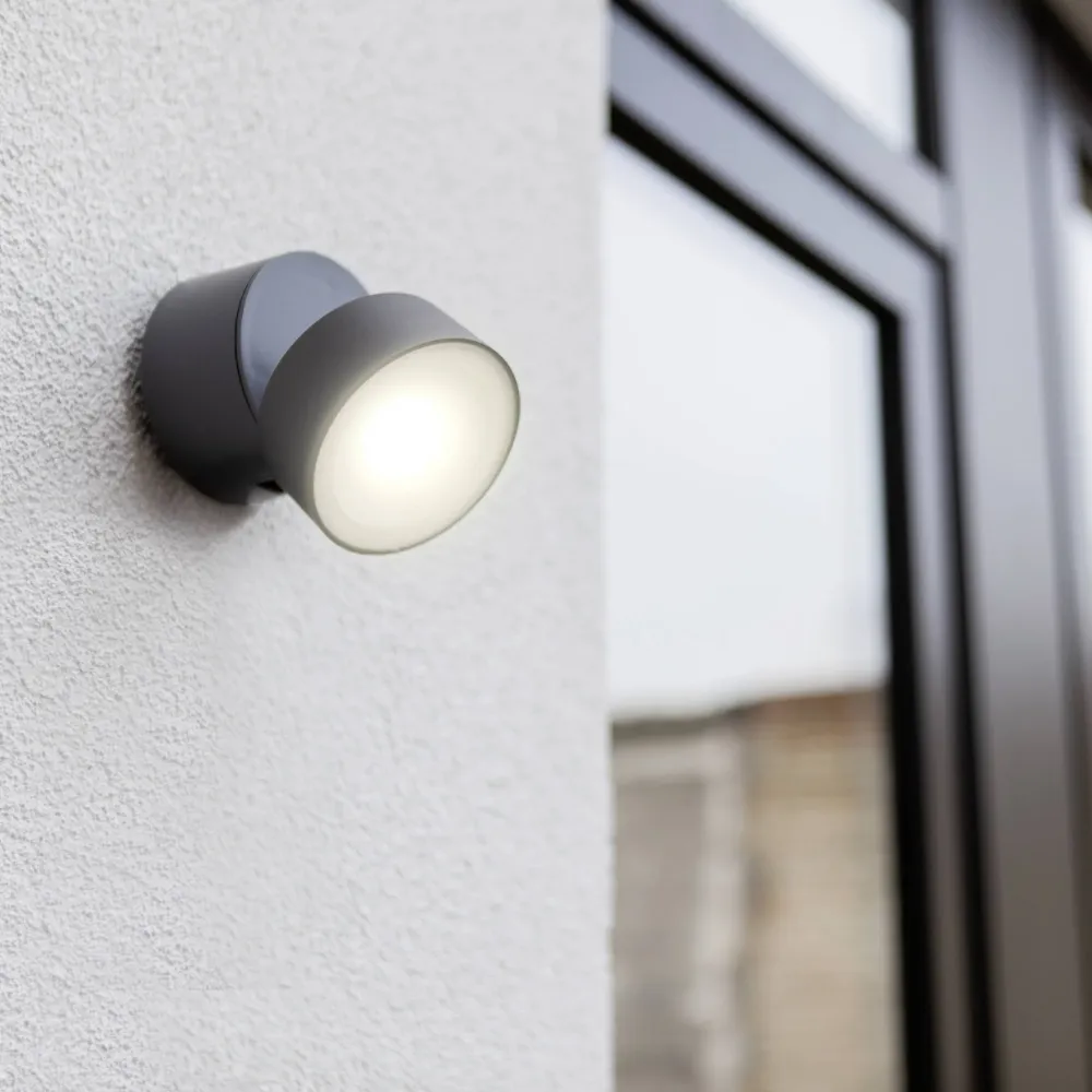 LED zidna spot svjetiljka TRUMPET, tamno siva, 5.7W, 4000K, IP54