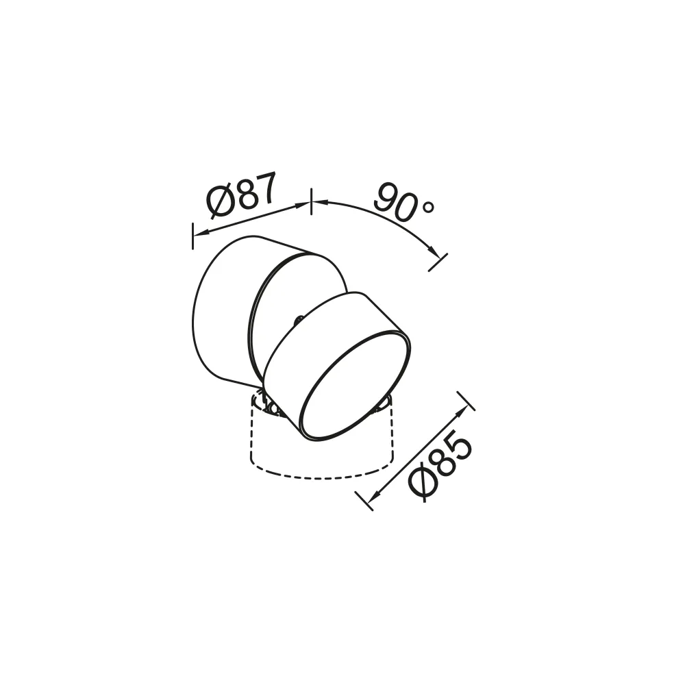 LED zidna spot svjetiljka TRUMPET, tamno siva, 5.7W, 4000K, IP54