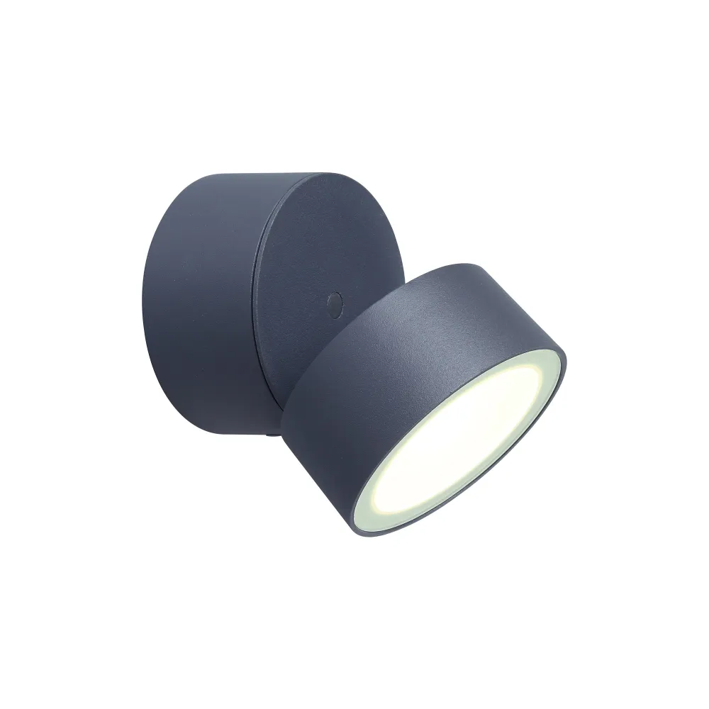 LED zidna spot svjetiljka TRUMPET, tamno siva, 8.5W, 4000K, IP54
