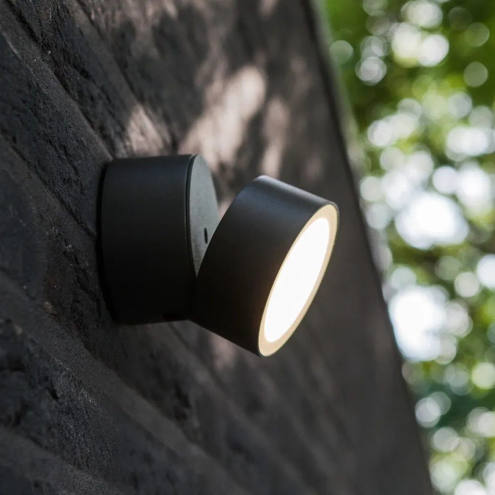 LED zidna spot svjetiljka TRUMPET, tamno siva, 8.5W, 4000K, IP54